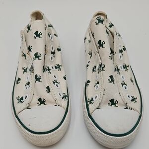 ROW ONE Canvas Sneakers Green Cream IRISH NOTRE DAME Men 8 Women 9.5 Unisex
